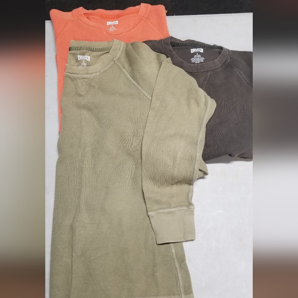 Duluth Trading Co. Olive and Brown Long Sleeve Shirts